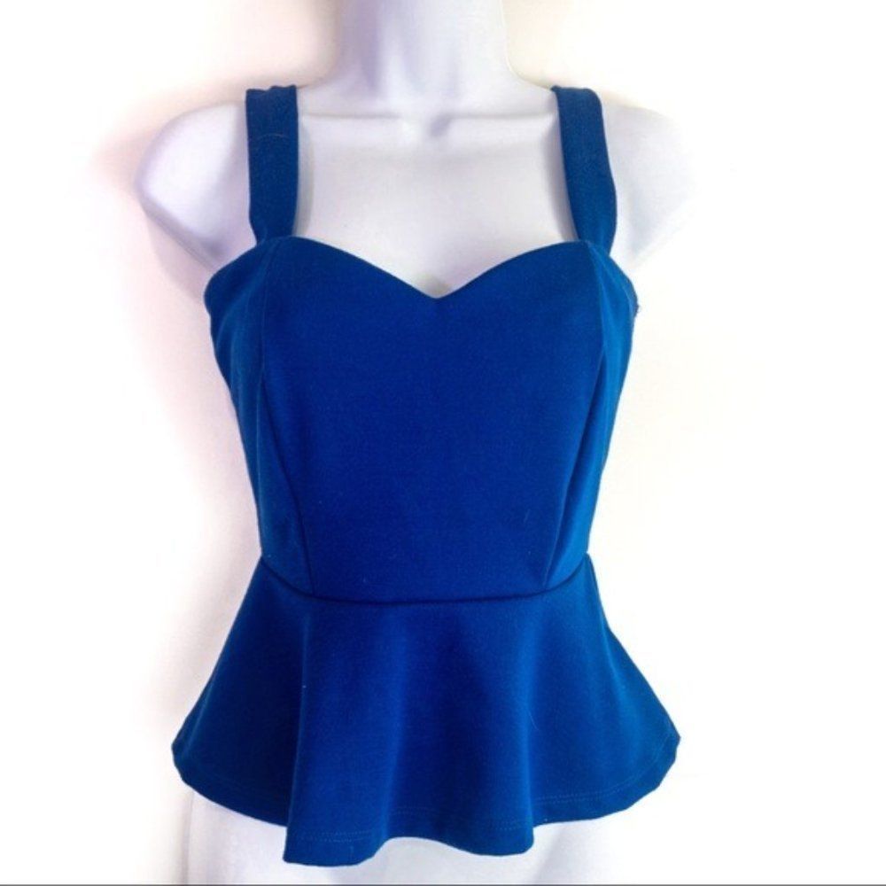 Chicabooti Royal Blue Fit and Flair Crop Top Tank